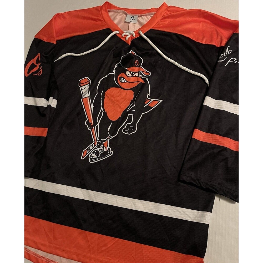 NEW Rare Baltimore Orioles MLB Ice Hockey Jersey MEDIUM Angry Bird Giveaway SGA